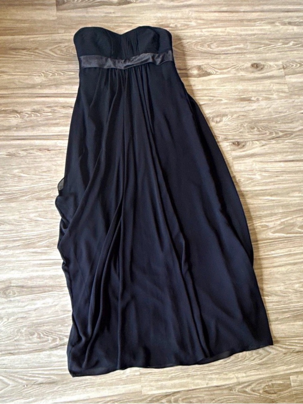 H&M Strapless Maxi Skirt in Black with Satin Waistband